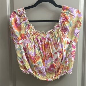 Floral Ruffle Blouse - Multicolor